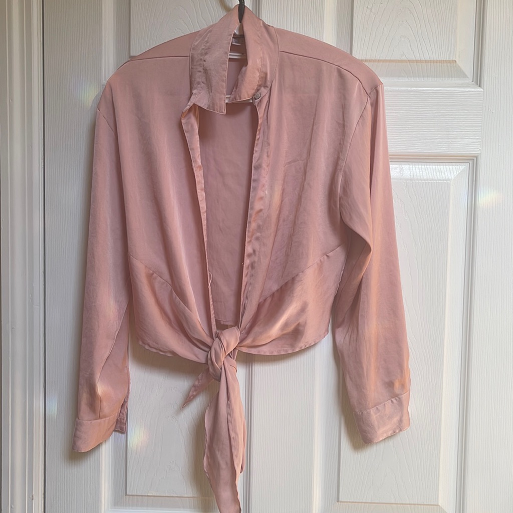 Victoria’s Secret Small Petite Pink Shorts And Tie Pajama Top